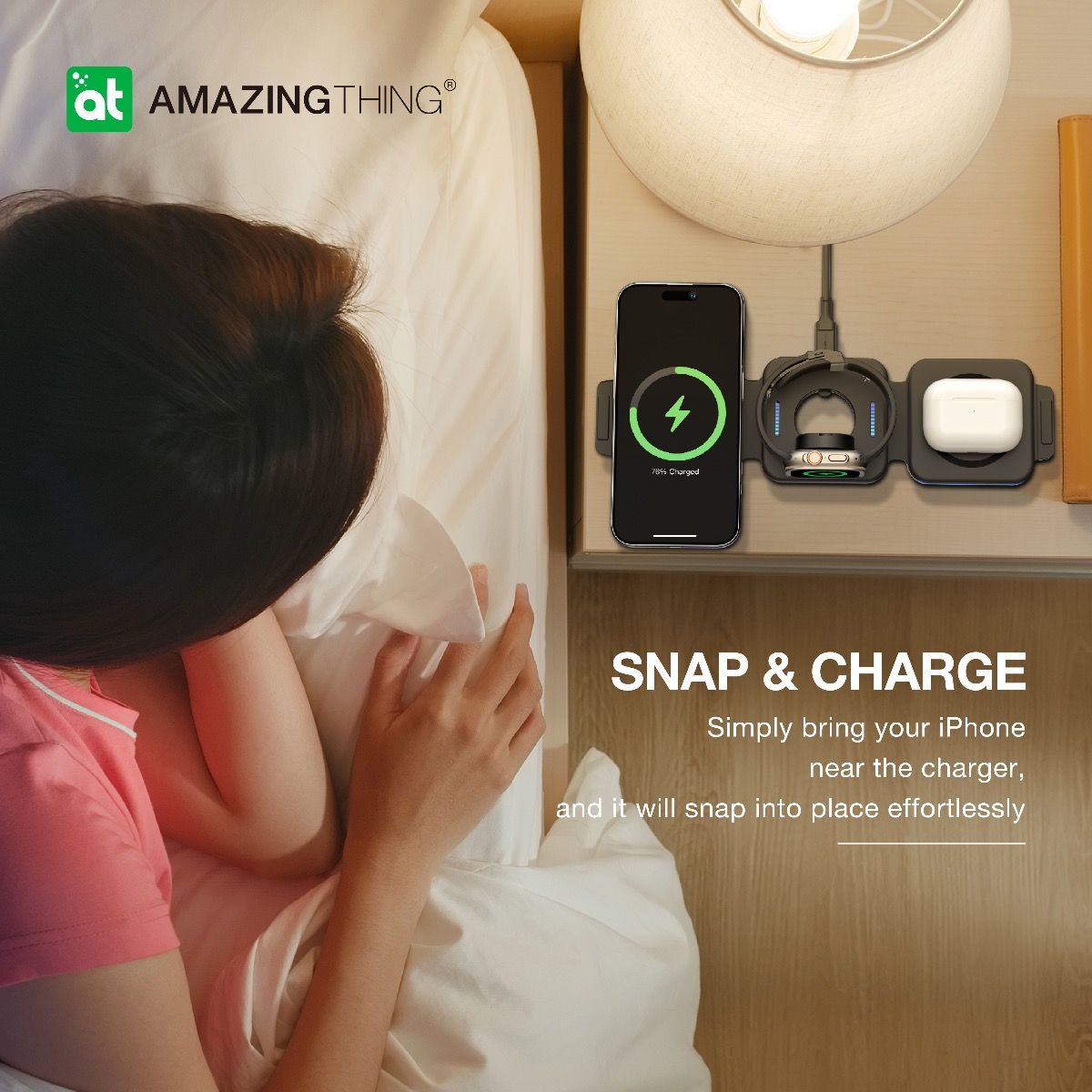 AMAZINGTHING Explorer Pro 3-IN-1 PD15W MagSafe Wireless Charger