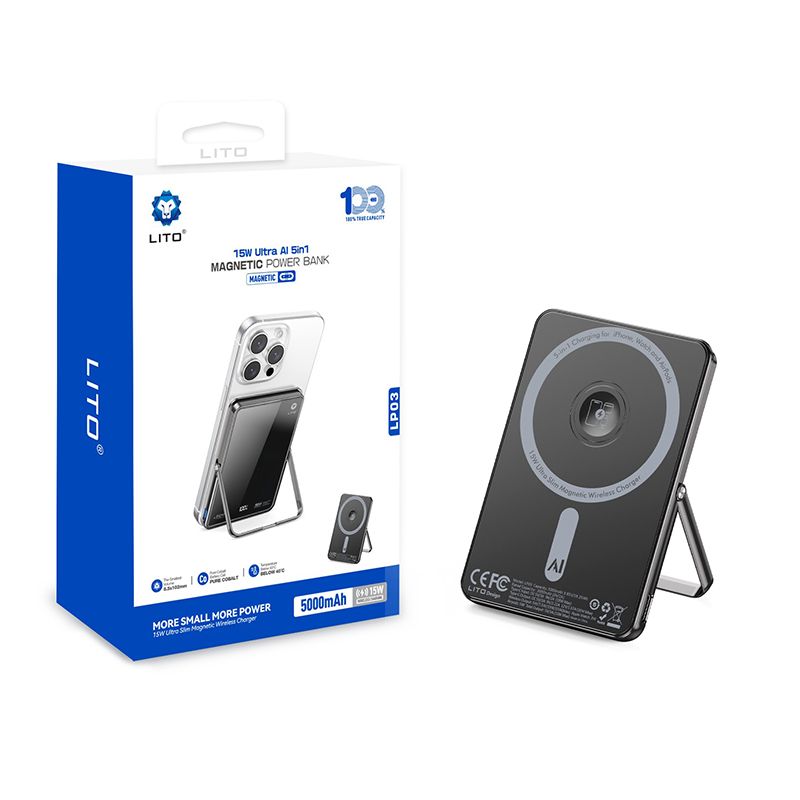 LITO LP03 5000mAh Qi2 15W Ultra 5in1 MagSafe Power Bank