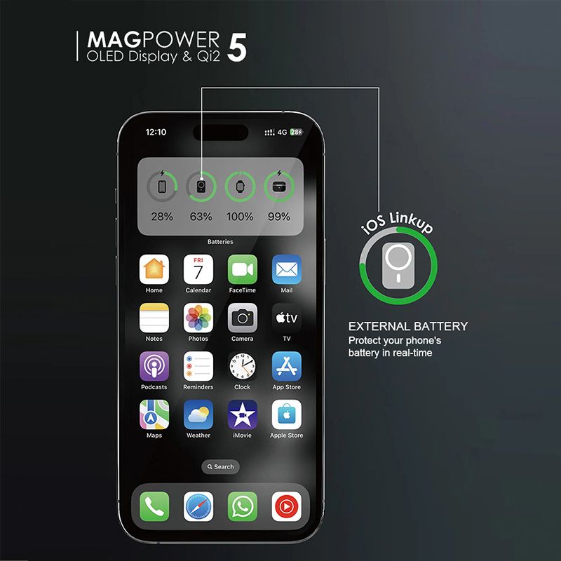 LITO LP03 5000mAh Qi2 15W Ultra 5in1 MagSafe Power Bank