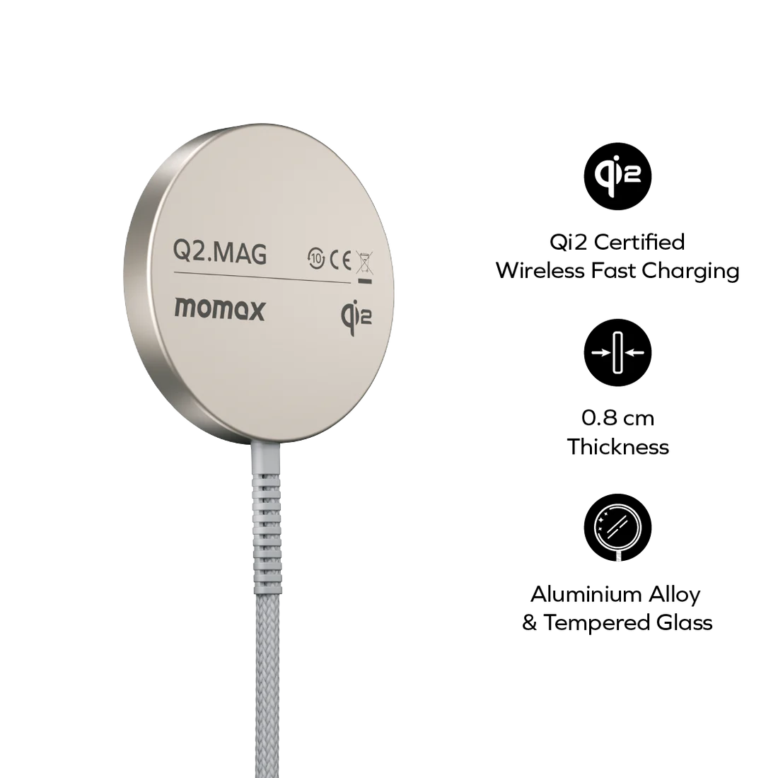 Momax Q2.Mag Portable Qi2 Magnetic Wireless Charger 15W