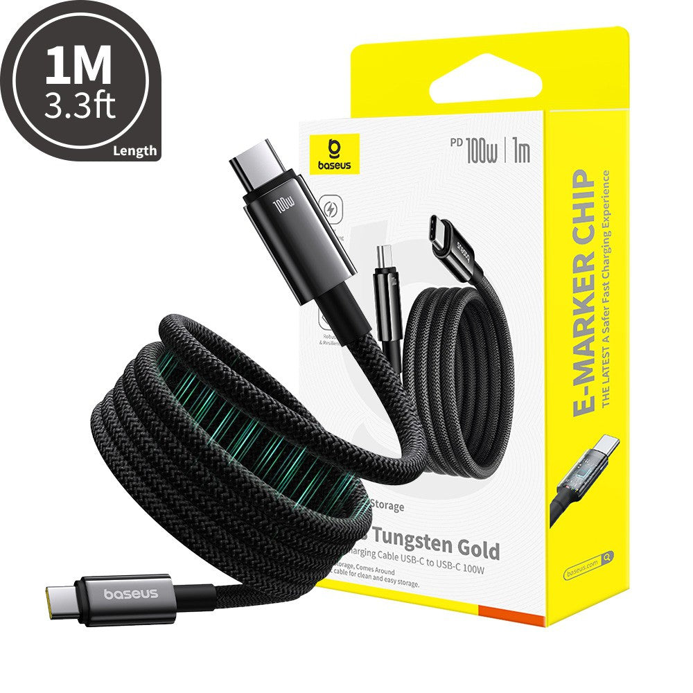 Baseus USB-C to USB-C 100W Magnetic Charging Cable -Black