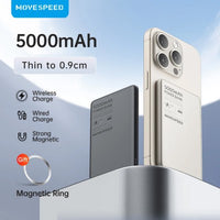 MOVE SPEED S5 Ultra-thin Titanium MagSafe Power Bank 5000mAh