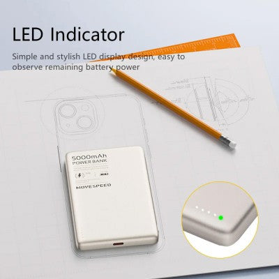 MOVE SPEED S5 Ultra-thin Titanium MagSafe Power Bank 5000mAh